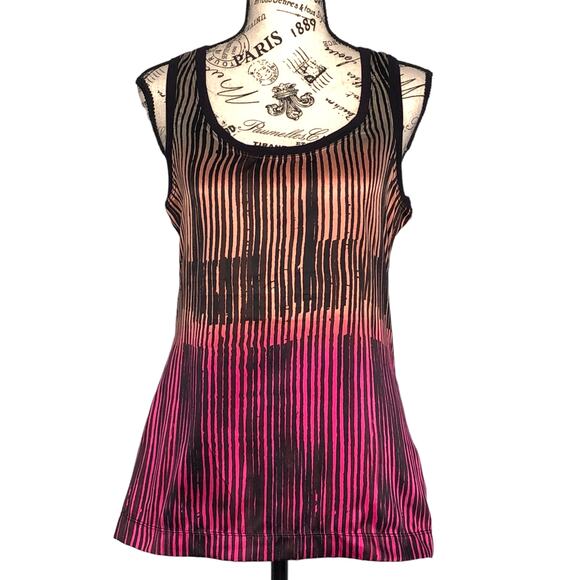 The Limited MEDIUM Ombre Vertical Patterned Mixed Material Tank - Picture 1 of 8